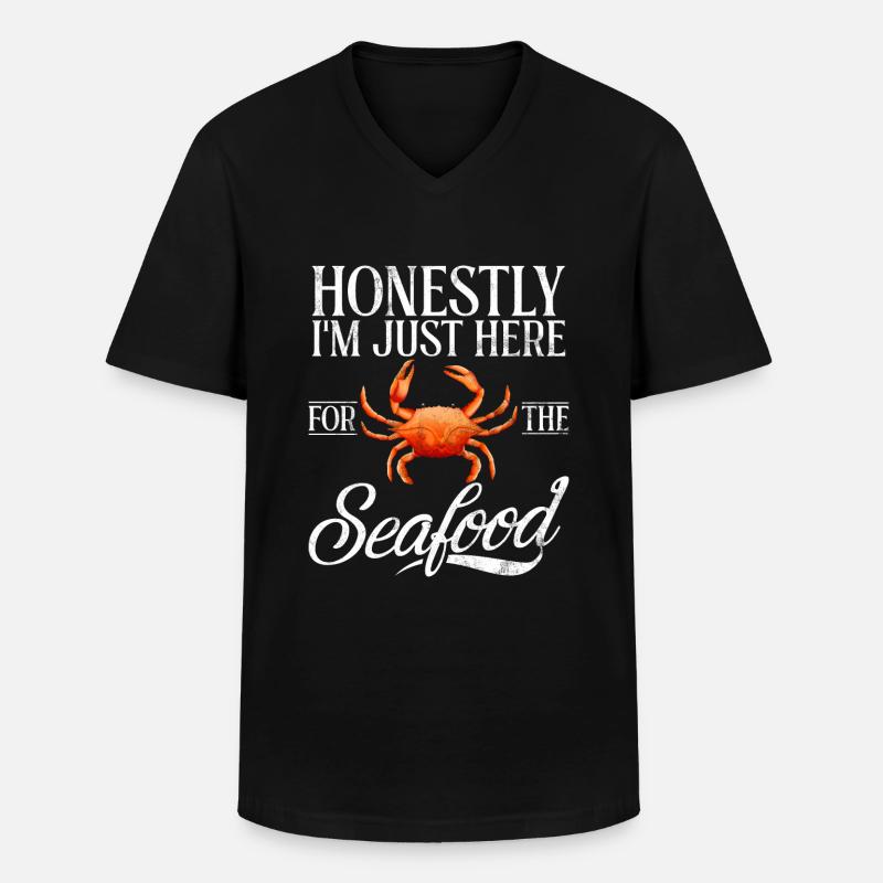 Seafood Lover Gift - Männer-T-Shirt mit V-Ausschnitt - Schwarz