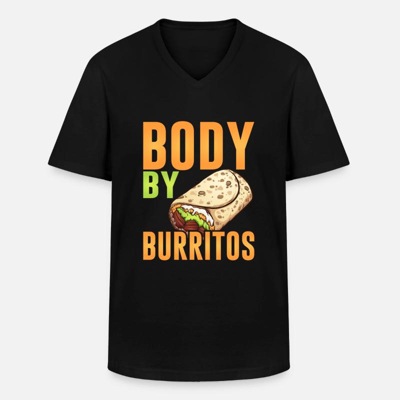 Burrito Gift - Männer-T-Shirt mit V-Ausschnitt - Schwarz
