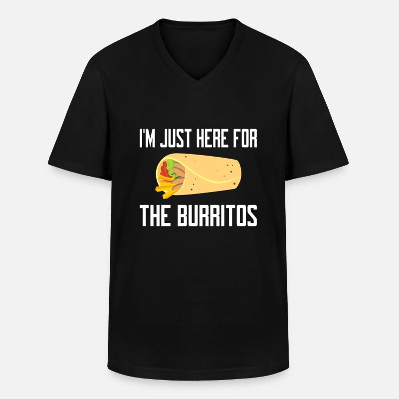 Burrito Gift - Männer-T-Shirt mit V-Ausschnitt - Schwarz