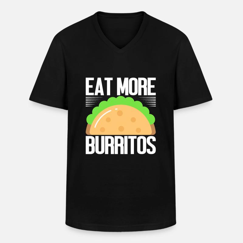 Burrito Gift - Männer-T-Shirt mit V-Ausschnitt - Schwarz