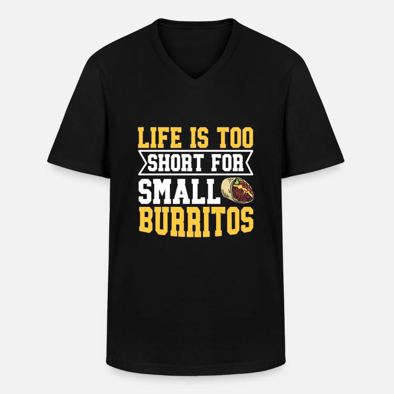 Burrito Gift - Männer-T-Shirt mit V-Ausschnitt - Schwarz