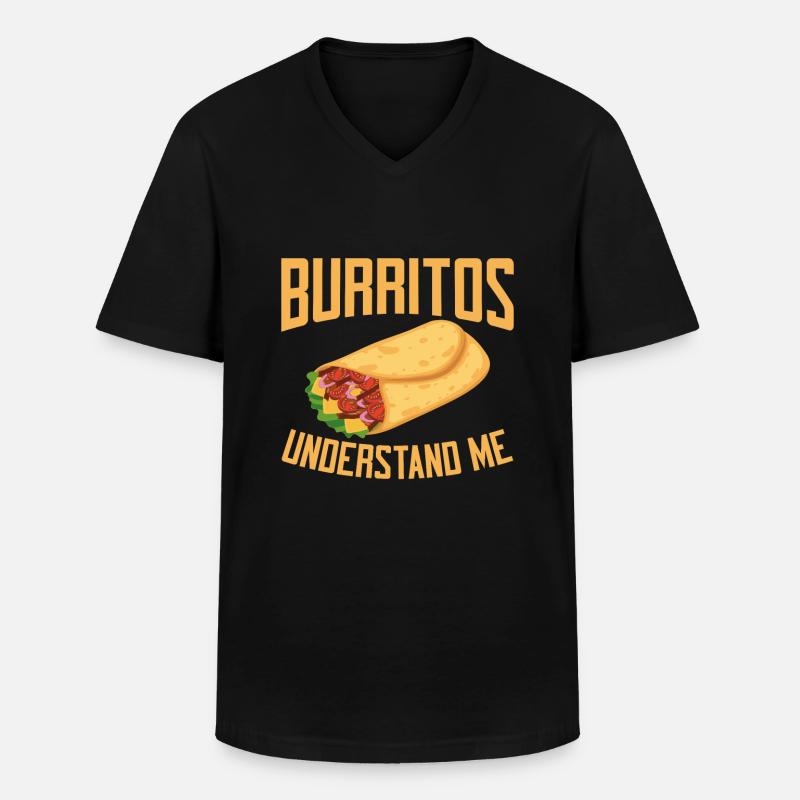 Burrito Gift - Männer-T-Shirt mit V-Ausschnitt - Schwarz