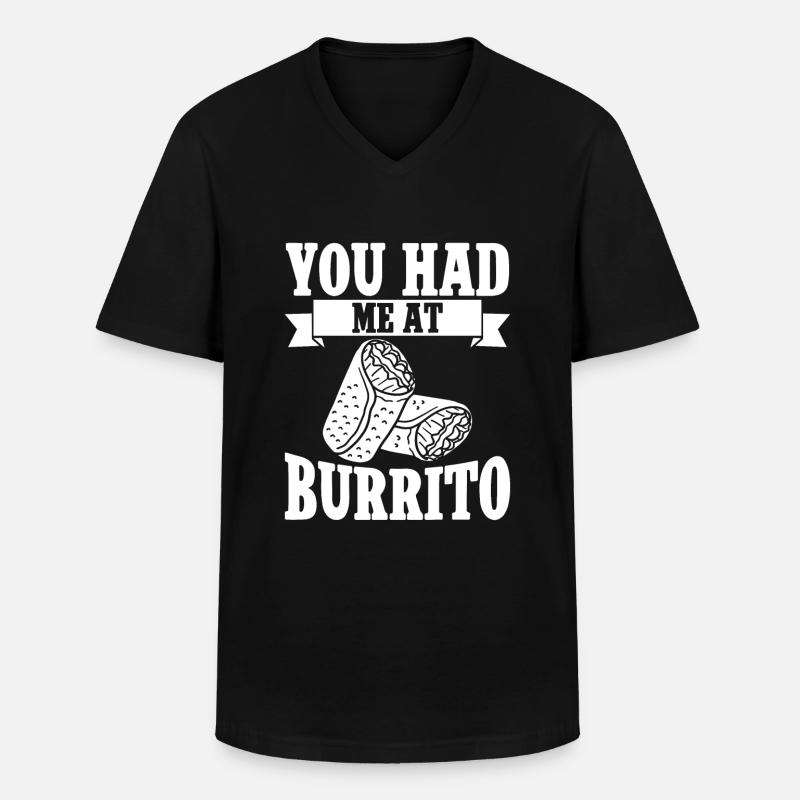 Burrito Gift - Männer-T-Shirt mit V-Ausschnitt - Schwarz