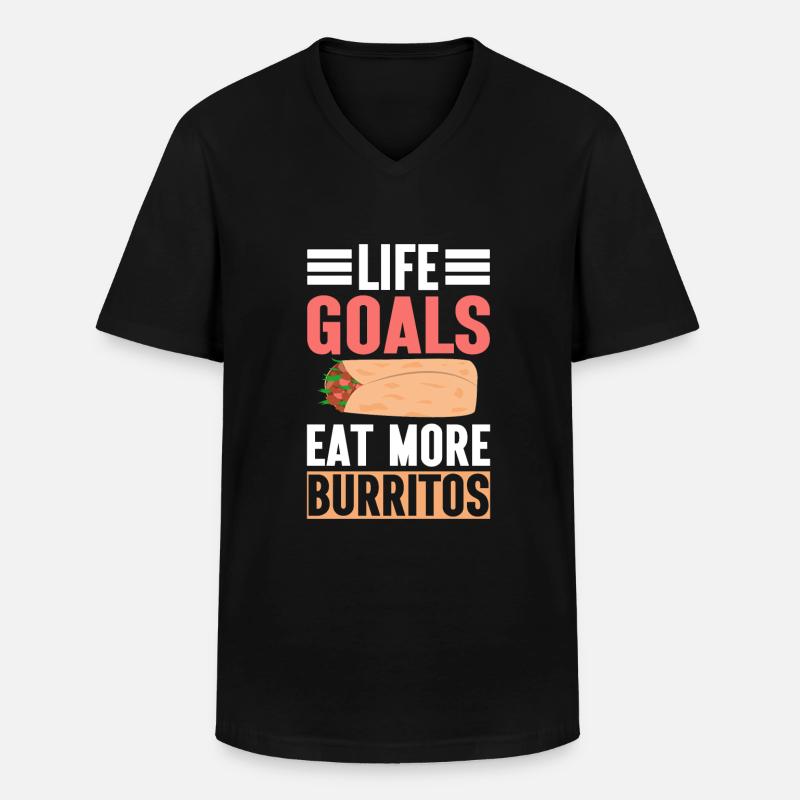 Burrito Gift - Männer-T-Shirt mit V-Ausschnitt - Schwarz