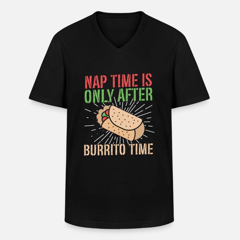 Burrito Gift - Männer-T-Shirt mit V-Ausschnitt - Schwarz