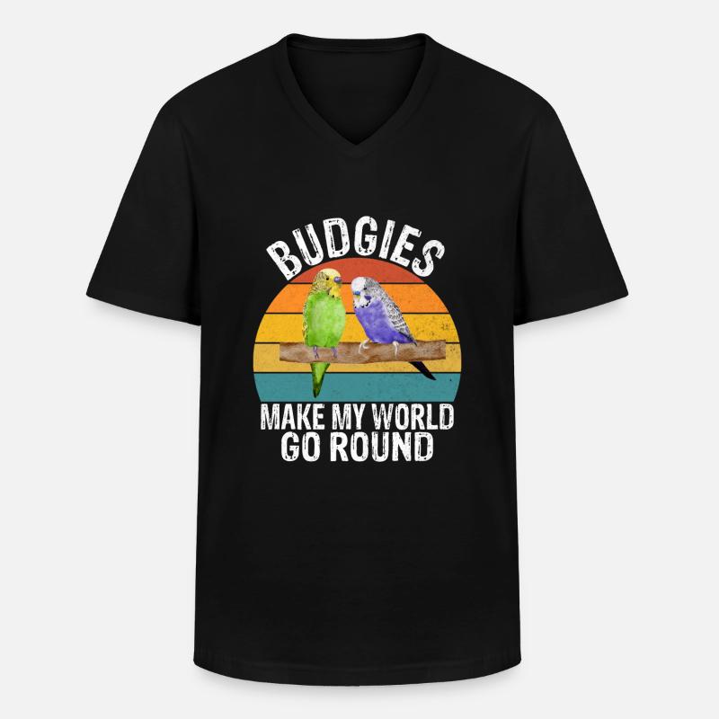 Budgie Gift - Männer-T-Shirt mit V-Ausschnitt - Schwarz