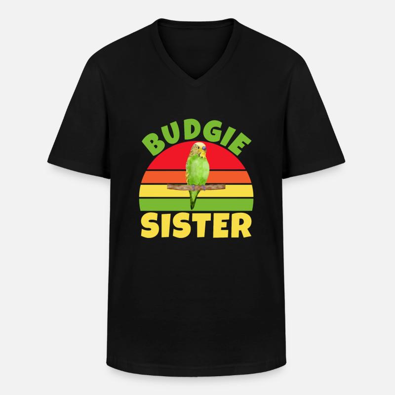 Budgie Gift - Männer-T-Shirt mit V-Ausschnitt - Schwarz