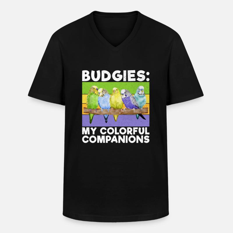 Budgie Gift - Männer-T-Shirt mit V-Ausschnitt - Schwarz