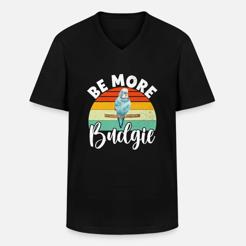 Budgie Gift - Männer-T-Shirt mit V-Ausschnitt - Schwarz