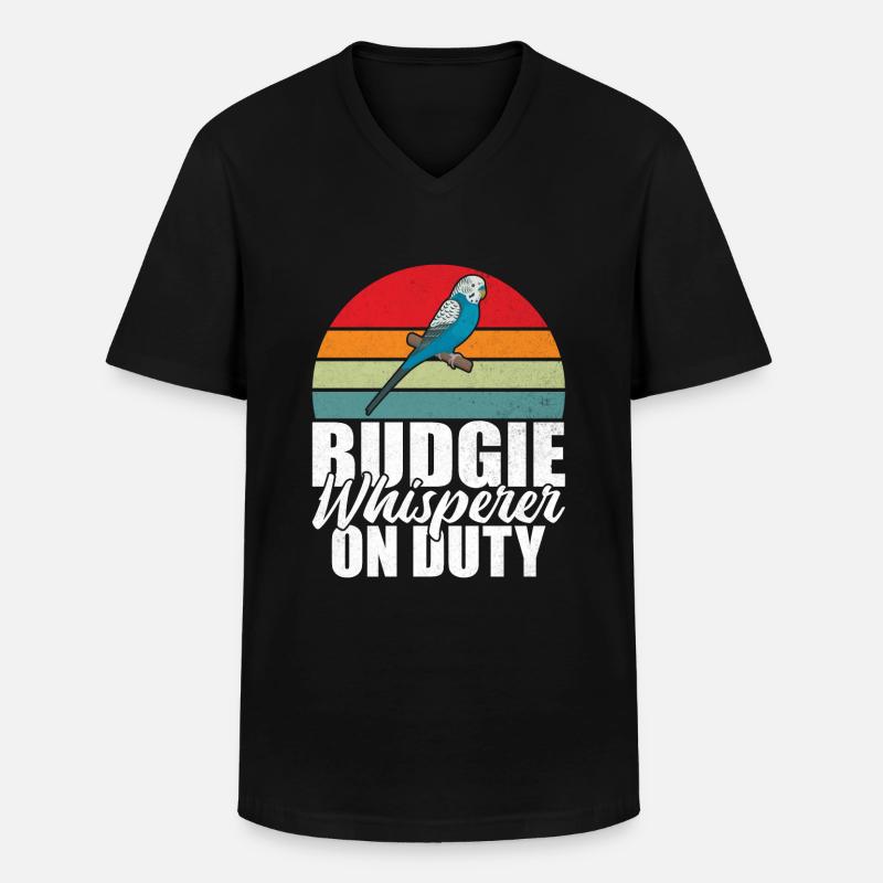 Budgie Gift - Männer-T-Shirt mit V-Ausschnitt - Schwarz