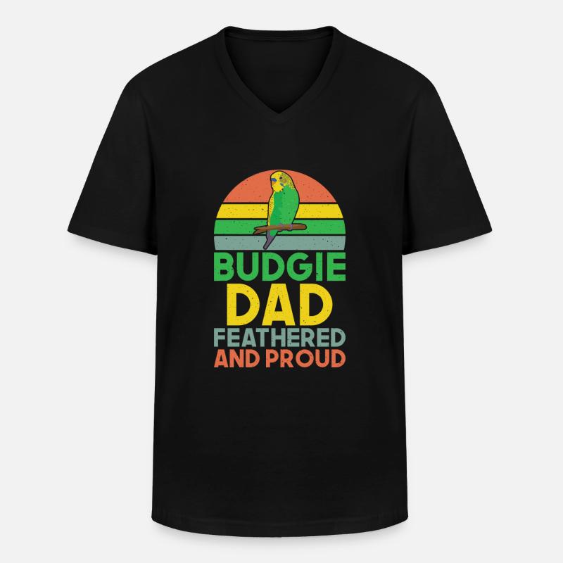 Budgie Gift - Männer-T-Shirt mit V-Ausschnitt - Schwarz