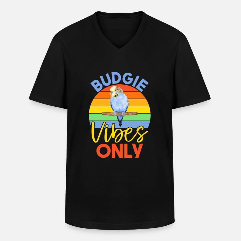 Budgie Gift - Männer-T-Shirt mit V-Ausschnitt - Schwarz