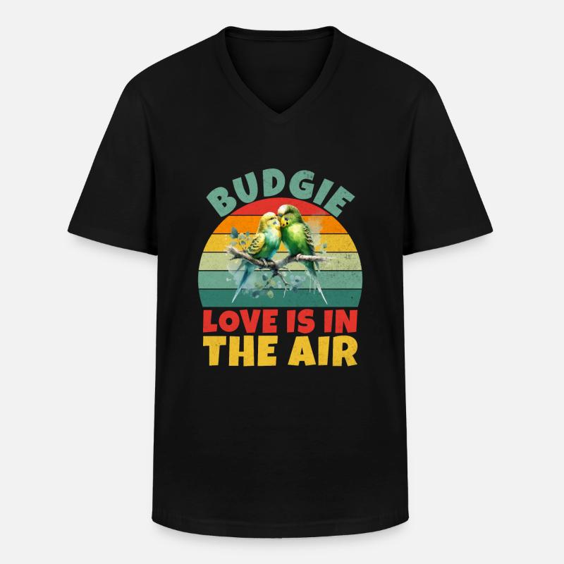 Budgie Gift - Männer-T-Shirt mit V-Ausschnitt - Schwarz