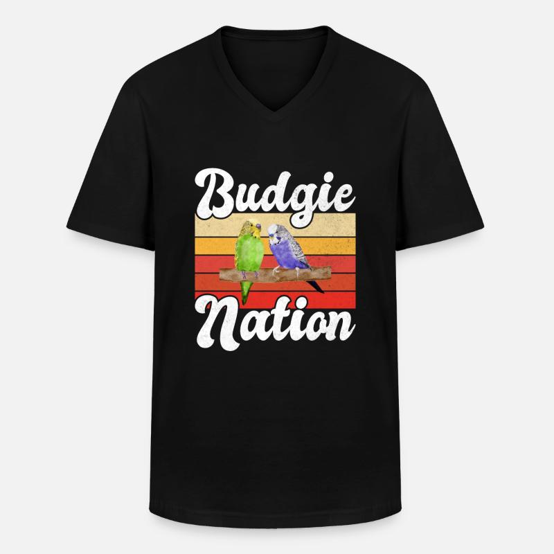 Budgie Gift - Männer-T-Shirt mit V-Ausschnitt - Schwarz