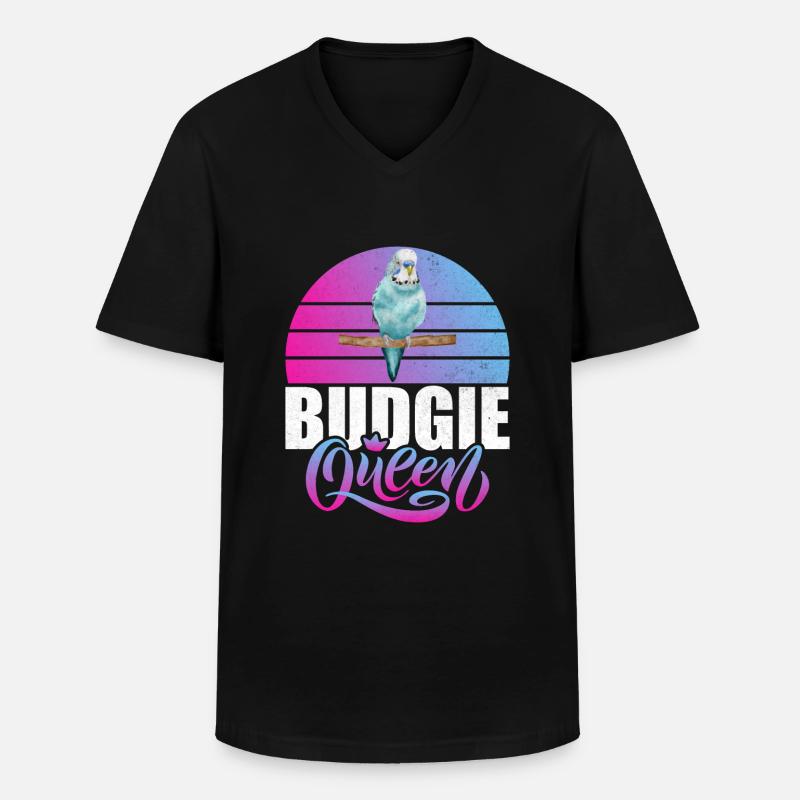 Budgie Gift - Männer-T-Shirt mit V-Ausschnitt - Schwarz