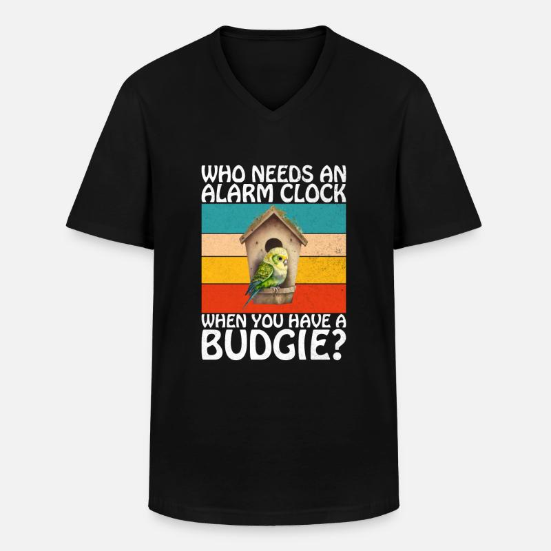 Budgie Gift - Männer-T-Shirt mit V-Ausschnitt - Schwarz