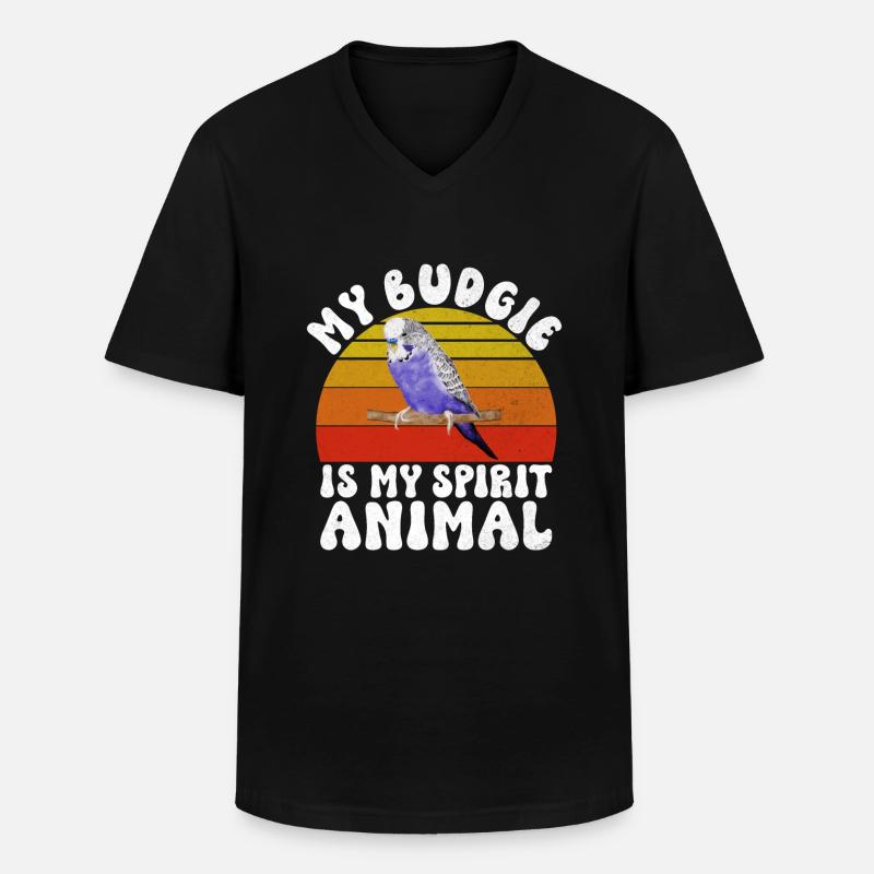 Budgie Gift - Männer-T-Shirt mit V-Ausschnitt - Schwarz