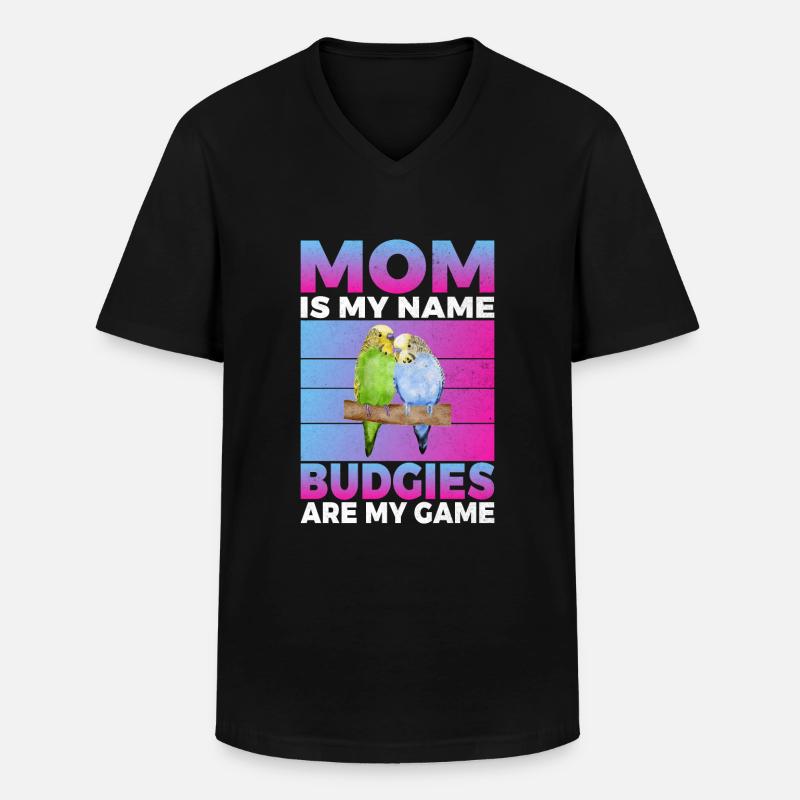 Budgie Gift - Männer-T-Shirt mit V-Ausschnitt - Schwarz