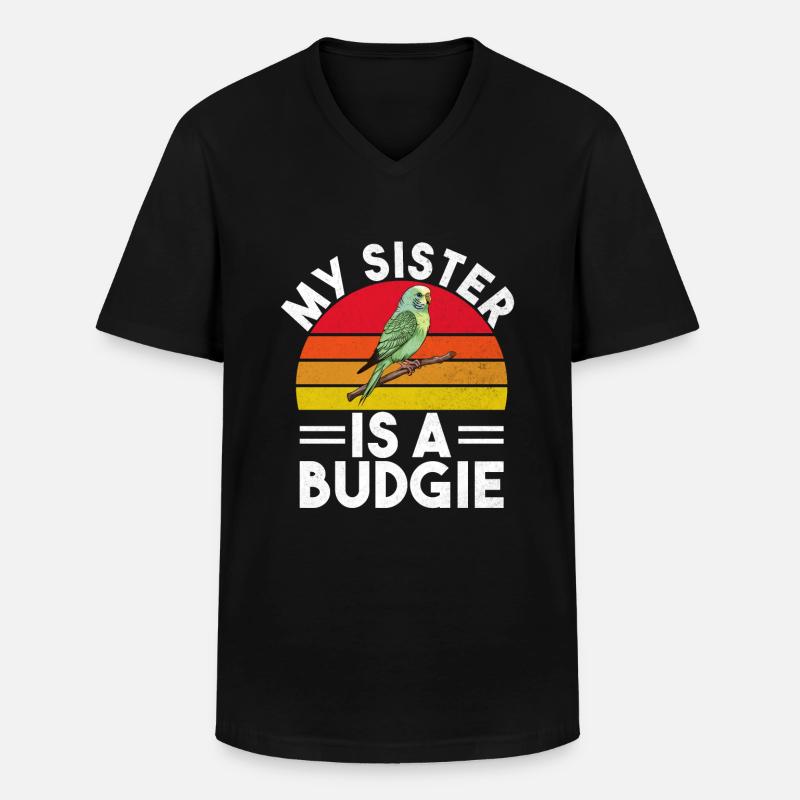 Budgie Gift - Männer-T-Shirt mit V-Ausschnitt - Schwarz