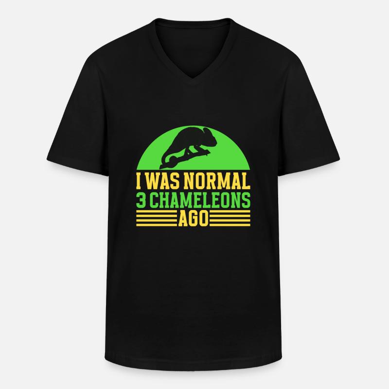 Chameleon Gifts - Männer-T-Shirt mit V-Ausschnitt - Schwarz