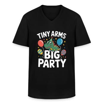 Dinosaur Party Decorations - Men's V-Neck T-Shirt - black - Front - AI Model Male 178 dark (178cm)