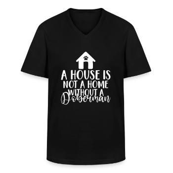 Doberman Gifts - Männer-T-Shirt mit V-Ausschnitt - Schwarz - Vorne - AI Model Male 178 dark (178cm)