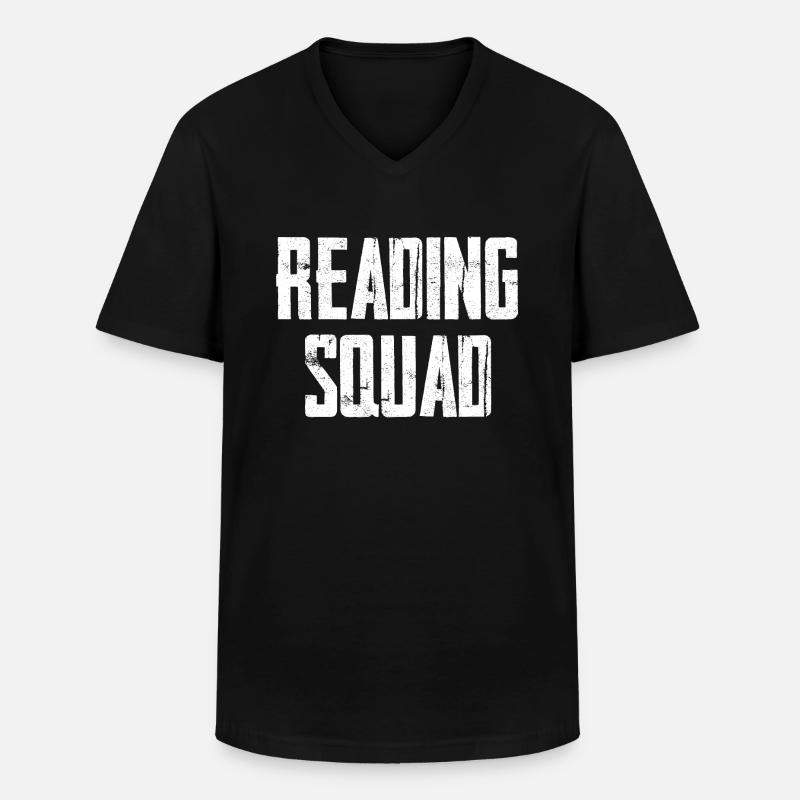 Reading Squad - Männer-T-Shirt mit V-Ausschnitt - Schwarz