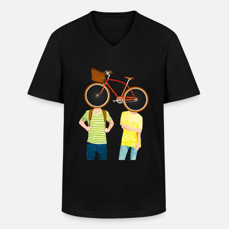 2ride - Männer-T-Shirt mit V-Ausschnitt - Schwarz