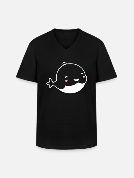 Baby Whale - Men's V-Neck T-Shirt - black