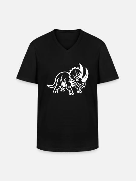 Triceratops - Men's V-Neck T-Shirt - black