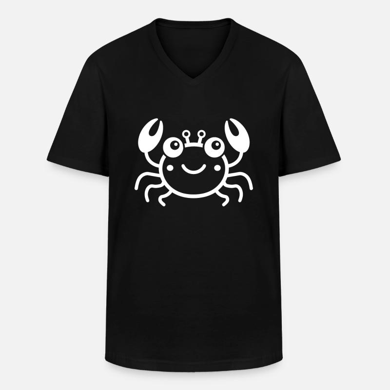 Krebs - Männer-T-Shirt mit V-Ausschnitt - Schwarz