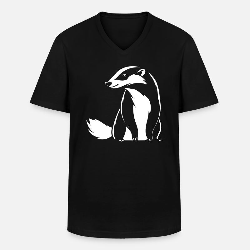 Honigdachs - Männer-T-Shirt mit V-Ausschnitt - Schwarz