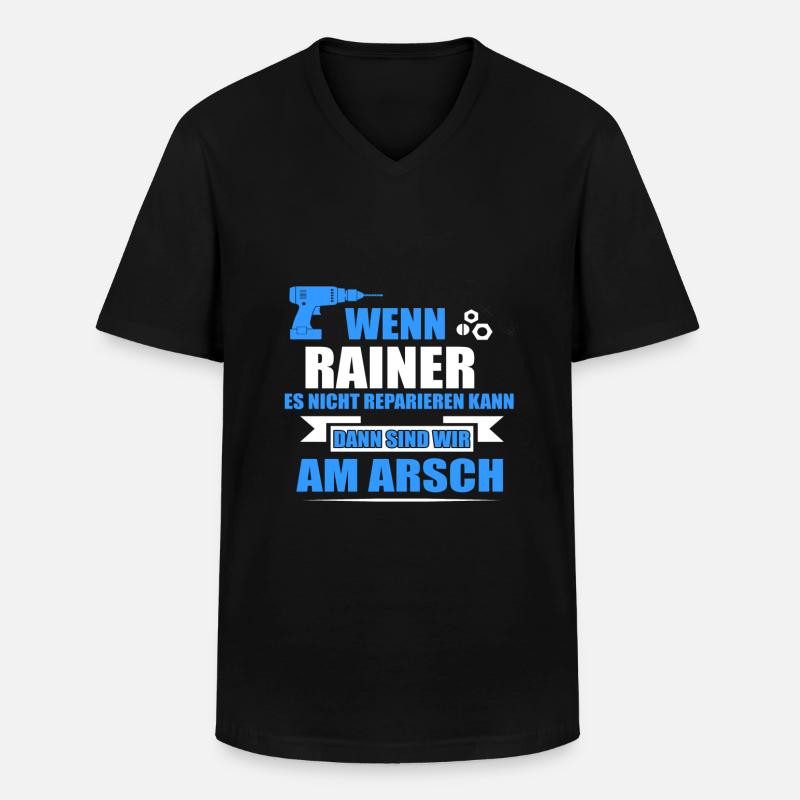 RAINER -Geschenk - Männer-T-Shirt mit V-Ausschnitt - Schwarz