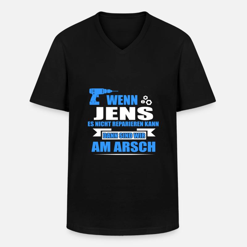JENS-Geschenk - Männer-T-Shirt mit V-Ausschnitt - Schwarz