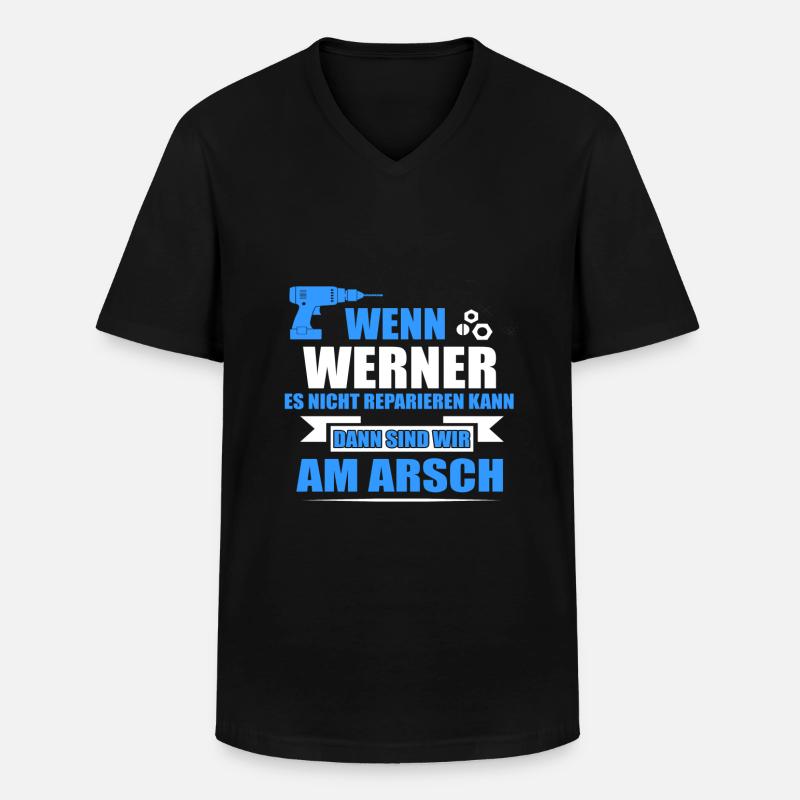 WERNER-Geschenk - Männer-T-Shirt mit V-Ausschnitt - Schwarz