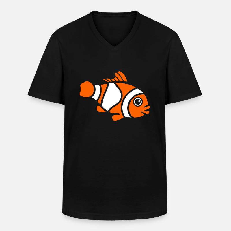 Clownfisch - Männer-T-Shirt mit V-Ausschnitt - Schwarz