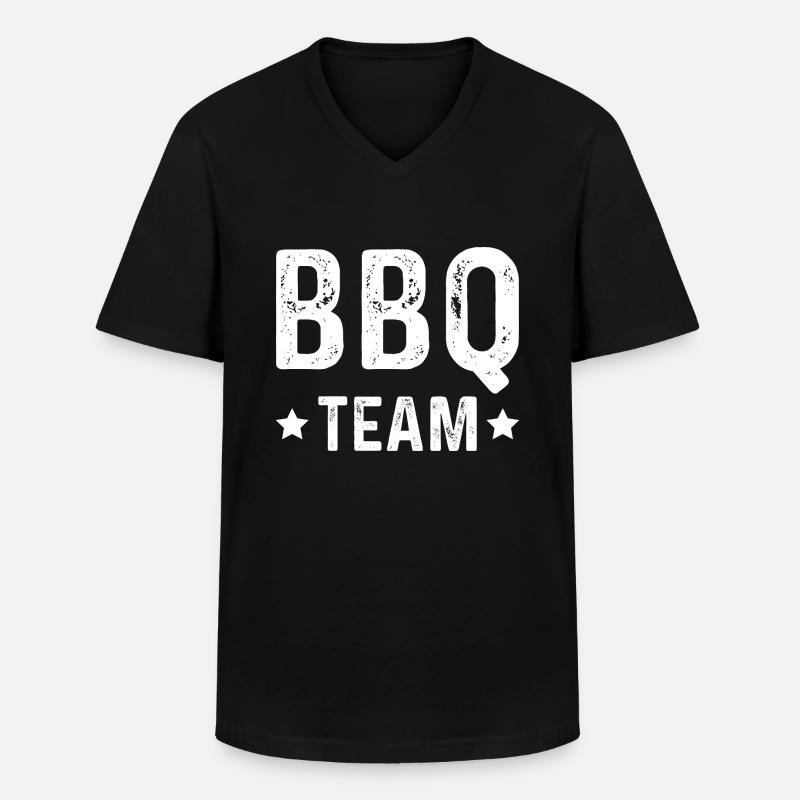 Bbq Team - Männer-T-Shirt mit V-Ausschnitt - Schwarz