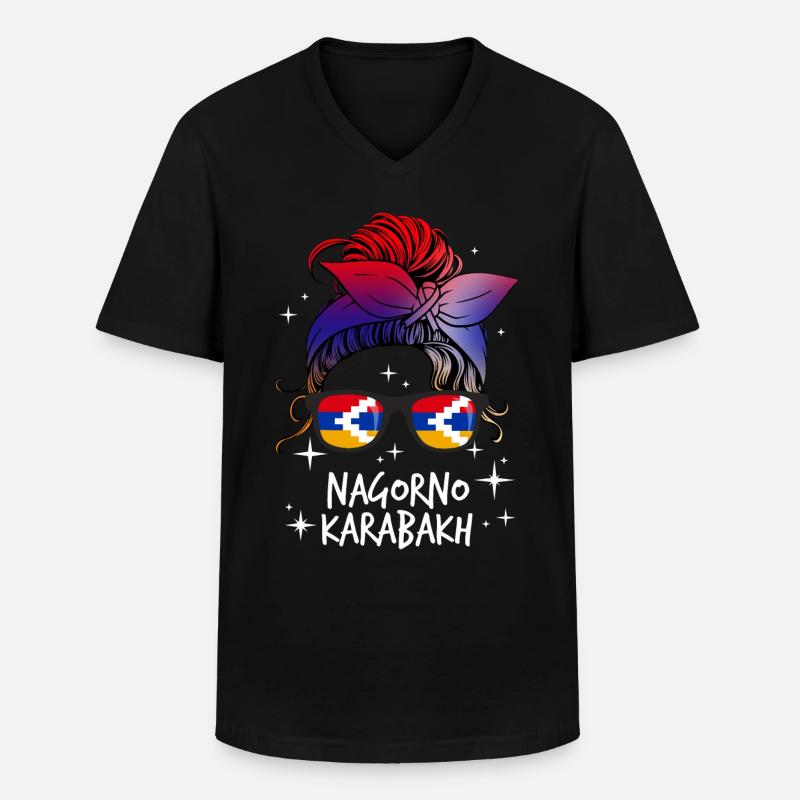 Bergkarabach - Männer-T-Shirt mit V-Ausschnitt - Schwarz