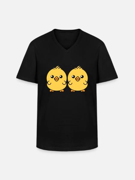 Petit poussin - T-shirt col V Homme - noir
