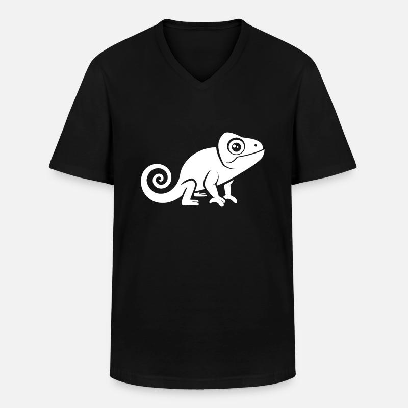 Chamäleon - Männer-T-Shirt mit V-Ausschnitt - Schwarz