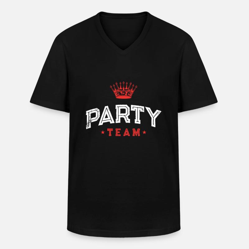 Party Team - Männer-T-Shirt mit V-Ausschnitt - Schwarz