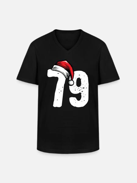 79 Numéro Noël - T-shirt col V Homme - noir