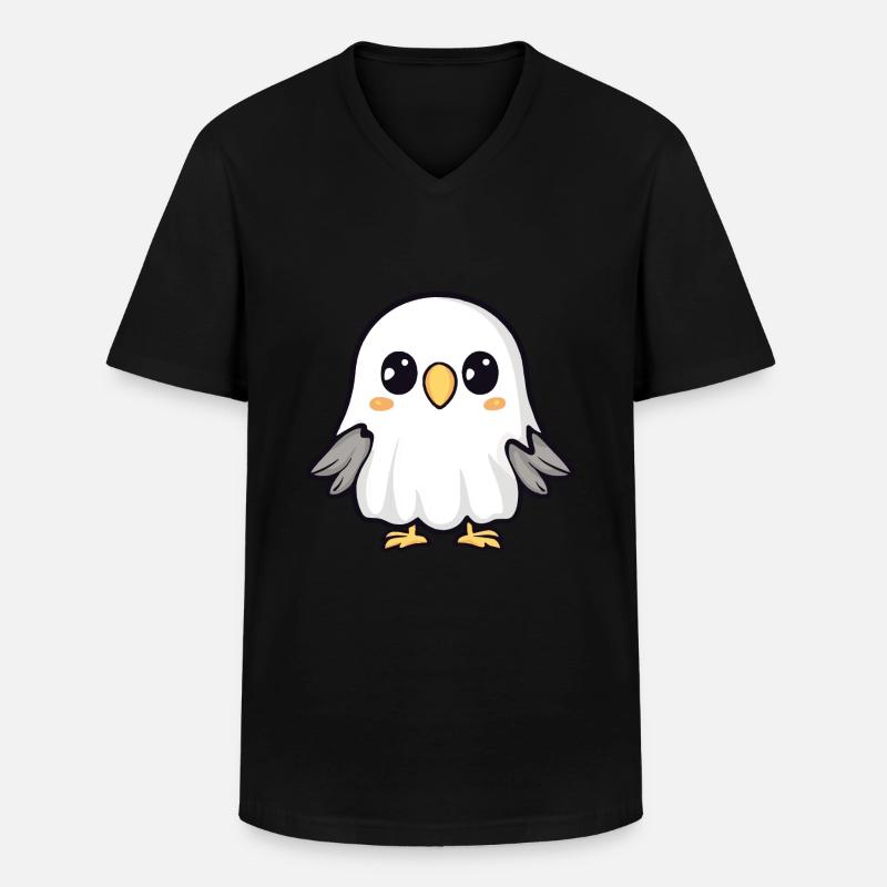 Eagle Halloween Comic Ghost - Men's V-Neck T-Shirt - black