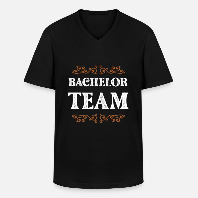 Bachelor Crew - Männer-T-Shirt mit V-Ausschnitt - Schwarz