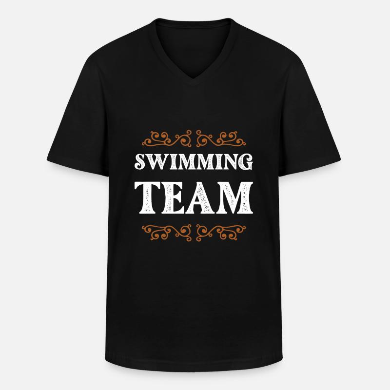Schwimmen Team - Männer-T-Shirt mit V-Ausschnitt - Schwarz