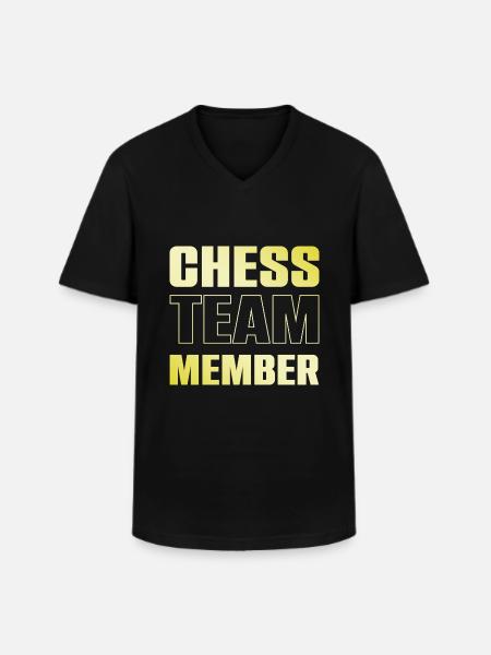 Chess Team - Männer-T-Shirt mit V-Ausschnitt - Schwarz