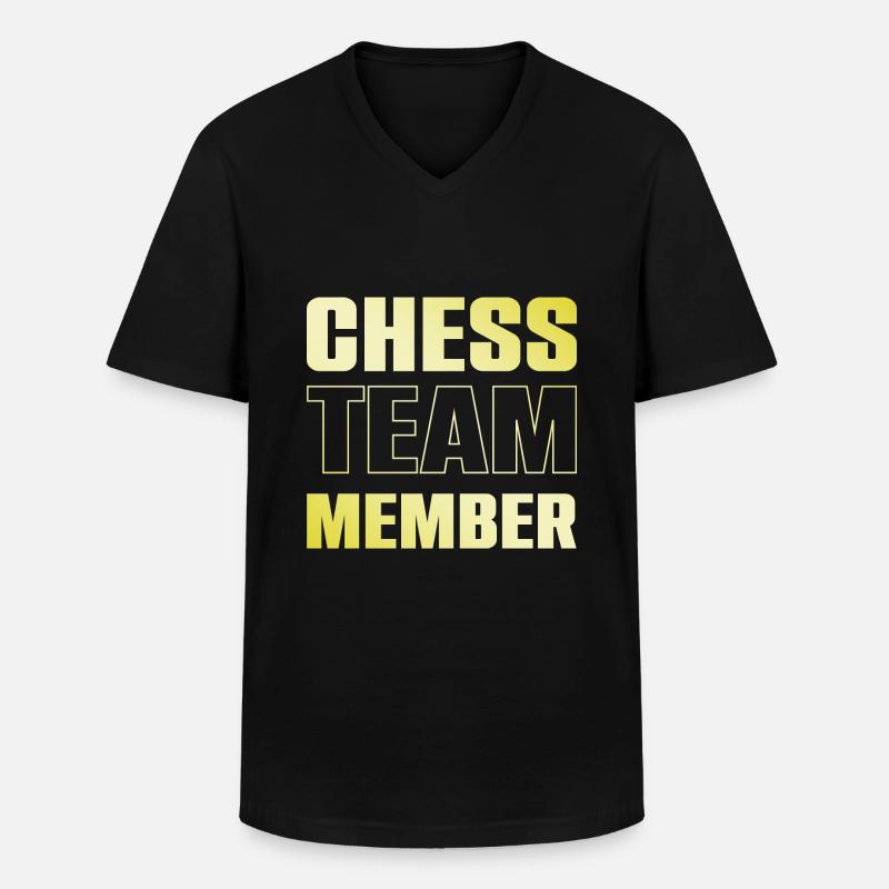 Chess Team - Männer-T-Shirt mit V-Ausschnitt - Schwarz