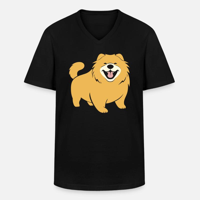 Chow Chow Hund - Männer-T-Shirt mit V-Ausschnitt - Schwarz