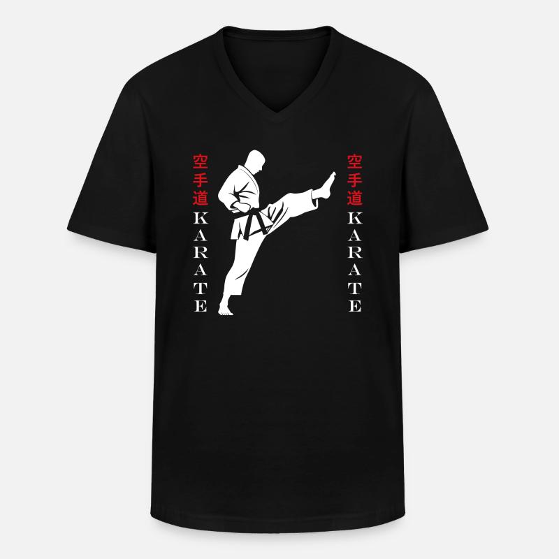 Karate - Männer-T-Shirt mit V-Ausschnitt - Schwarz