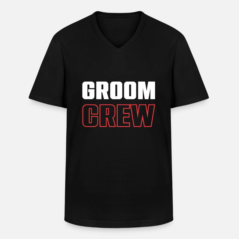 Groom Crew - Männer-T-Shirt mit V-Ausschnitt - Schwarz